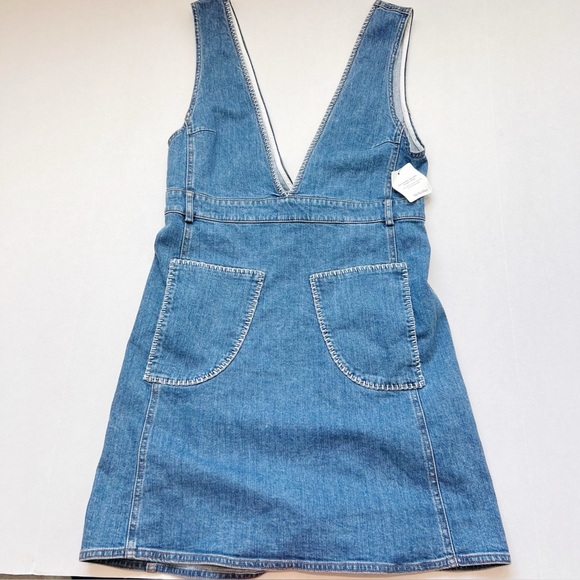 See By Chloe Denim Dress Mini Overall Trim Short Blue Jean size 36 4 seeby chloe - Picture 2 of 9